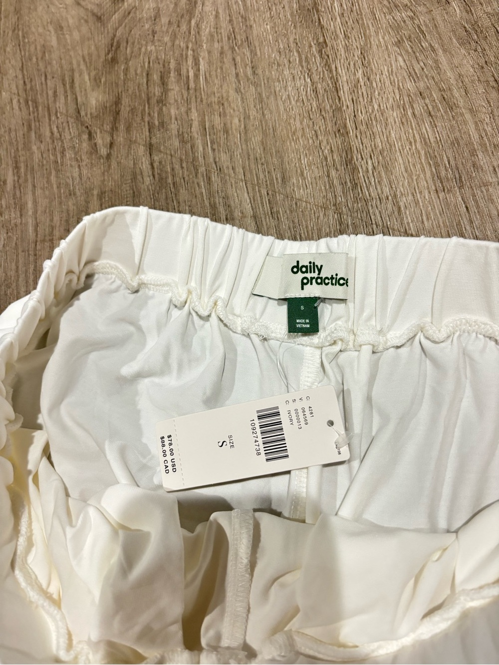 Anthropologie Daily Practice Twist Bubble Pants Ivory White NEW Size Small - Picture 5 of 6